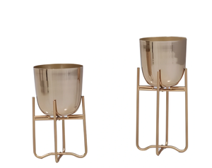 Ensemble de jardin en cuivre très demandé, nouveau design, pot de fleurs sur support à trois pieds, noir, pour la maison et l'hôtel, complété de fleurs artificielles - Product Image 5