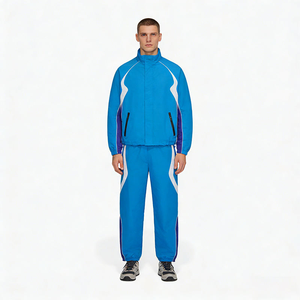 Fighting Ant <b>Men</b> Jogger Sets Two Piece Set Patchwork Zip up Puff <b>Track</b> Nylon <b>Jacket</b> and <b>Track</b> Pants Custom Nylon Tracksuit <b>Men</b> - Product Image 2