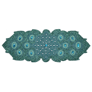 Napperon, sous-verre et chemin de table décoratifs en tissu perlé noir et doré, faits main indiens, pour décoration de mariage et de maison - Product Image 6