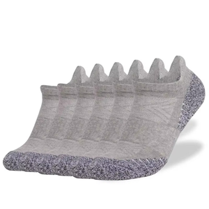 No Show Ankle <b>Socks</b> 3 Pairs Breathable Knitted Sport <b>Socks</b> for <b>Running</b> Adults Summer Gray Black White Stripe Pattern - Product Image 3