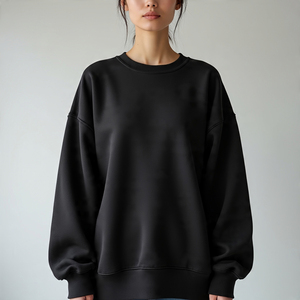 เสื้อสเวตเชิ้ตโอเวอร์ไซส์ผ้าเทอร์รี่ระบายอากาศได้ดีสำหรับฤดูหนาว ผู้หญิง สวมใส่สบาย ทรงหลวม ไหล่ตก สไตล์สตรีทแวร์ ผ้าฝ้าย 100% - Product Image 4