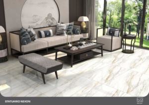 กระเบื้องพอร์ซเลนเคลือบเงา ดีไซน์หรู ขนาด 600x1200 มม. กระเบื้องแผ่นใหญ่คุณภาพพรีเมียม สำหรับโครงการตกแต่งภายในที่อยู่อาศัยและเชิงพาณิชย์ - Product Image 6