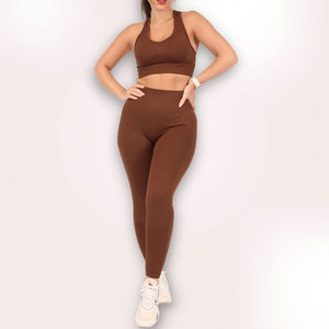Ensemble de sport tendance, respirant, léger et confortable pour la course et le fitness : Legging taille haute et brassière de sport – Meilleur fournisseur - Product Image 2