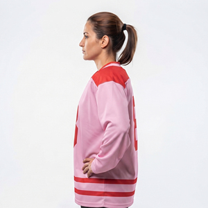 Women's Ice Hockey Jersey Sublimation Print Women's V-Neck Full Sleeve Ice Jerseys Women's Mesh Ice Hockey Jersey - Product Image 2