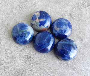 Sodalita Natural, Forma Redonda, Cabujón, Parte Posterior Plana, Calibrada, Gema Suelta para Joyería - Product Image 4