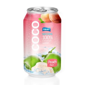 Bebida de Agua de Coco 100% Natural de 330 ml, Sabor Original a Durazno y Naranja, Bebida de Jugo de Coco, Proveedor de Vietnam, Marca Privada OEM - Product Image 3
