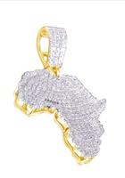 Pendentif de voyage Carte d'Afrique unisexe en argent sterling 925 avec diamant Moissanite taille ronde, bijou fin, breloque, cadeau