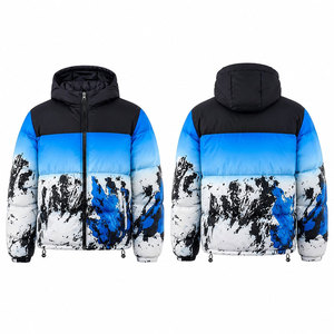 Pakistan Manufacture Men's Puffer <b>Jacket</b> Winter Resistant <b>Packable</b> and Lightweight with Hood Custom Plus Size Argyle Pattern - Product Image 1