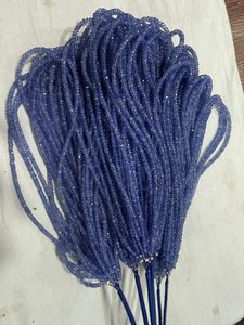 Perles facettées en tanzanite AAA, forme rondelle, 3-4 mm, brins de 16 pouces, pierres précieuses naturelles pour la création de bijoux, prix de gros - Product Image 1