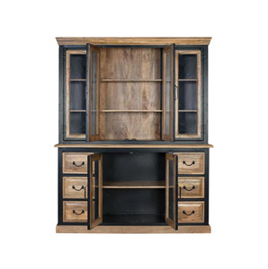 Armoire de rangement moderne de grande taille en métal et bois pour chambre à coucher, et étagère murale en bois et métal - Product Image 5