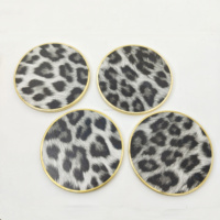 Ensemble de sous-verres géométriques élégants en bois rose doré, épaisseur 5 mm, motif mosaïque abstrait, écologiques, pour tables basses modernes, chariots de bar et décoration
