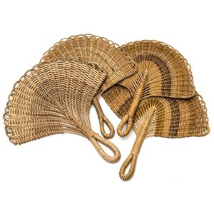 Abanicos de ratán natural para restaurantes y hoteles, abanicos de fibra ecológicos, decoración de paredes interiores. - Product Image 3