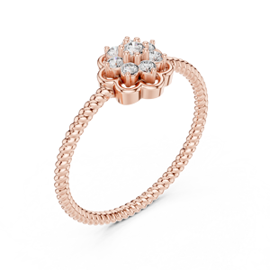 Luxury Rose Gold Plated Flower <b>Cluster</b> Ring for Women Elegant Floral <b>Crystal</b> Wedding Anniversary Fashion Jewelry Gift - Product Image 4