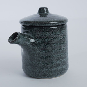 Blue Grey Reactive Glaze Ceramic Cylinder Soy <b>Sauce</b> <b>Pot</b> 200ml Lid Durable Eco-Friendly Microwave Safe Restaurant Hotel Tableware - Product Image 5
