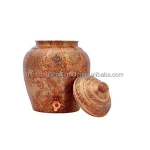100% Pure Copper Water Cooler with <b>Lid</b> for Kitchen and Handmade Polished Customized Large Size Round Shape - Product Image 2