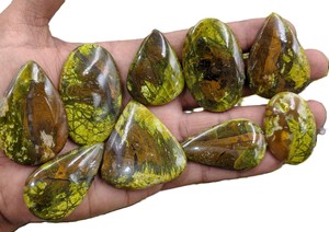 Wholesale Natural Green Opal Oval Cut Cabochons | Mixed Shape Loose Gemstone for Jewelry Making Bulk Supplier - Product Image 3