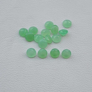 Chrysoprase naturelle 7mm facettes ronde brillant coupe vert pierres précieuses en vrac en gros bricolage pour la fabrication de bijoux anneau pendentif boucles d'oreilles - Product Image 3