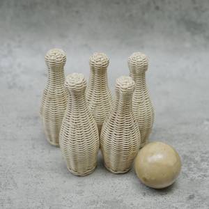 Jeu d'activités de loisirs en rotin écologique pour enfants, jeu de bowling, jouets de qualité supérieure pour enfants - Product Image 5