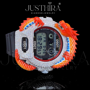 Reloj de Pulsera Deportivo de Lujo Personalizado con Diamantes de Moissanita Estilo HipHop Dragón para Unisex, Modelo Iced Out, ¡Precio de Fábrica! - Product Image 4