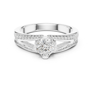 Bague de fiançailles en or rose 14 carats avec diamant rond de 1,06 carat cultivé en laboratoire pour femmes, certifiée IGI, plaquée or |   Nouveau diamant cultivé - Product Image 2