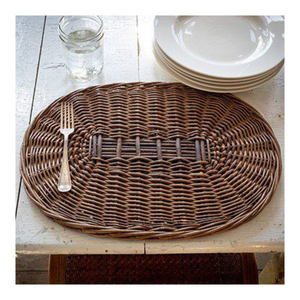 Handcrafted Oval Rattan Charger <b>Plate</b> Eco-Friendly Woven Wicker Table <b>Mats</b> Rustic Willow Charger <b>Plates</b> For Weddings Banquets - Product Image 1