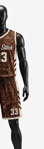 Ensemble de maillots de basket-ball pour femmes, col rond, sans manches, impression par transfert thermique, respirant, séchage rapide, spandex/nylon, vêtements de sport, 220g - Product Image 4