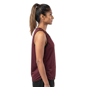 Chaleco deportivo de malla sin mangas para baloncesto femenino, chalecos personalizados para mujer, chaleco de baloncesto de malla con cuello en V para mujer - Product Image 3