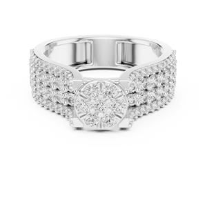 Diamante redondo cultivado en laboratorio TRENDY, con engaste pavé en oro amarillo de 18 quilates, para fiesta, compromiso, boda, regalo de San Valentín para mujer - Product Image 5