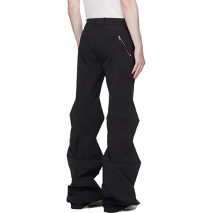 Pantalones de hombre impermeables de cintura media, de tejido grueso y denso, con estampado a cuadros, cálidos, de estructura tejida, de pierna ancha y frente liso, estilo casual. - Product Image 3
