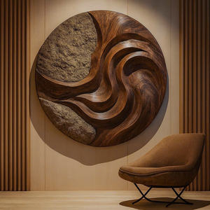 Escultura Modular de Madera Hecha a Mano, Arte de Madera Orgánica para Muebles de Pared, Madera Tallada Única para la Sala de Estar - Product Image 1