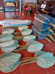 Abanico de Hoja Ovalada Hecho a Mano, Decoración y Regalo de Boda Moderno, Tamaño Personalizable, Abanico de Hoja de Bambú Vietnamita, Ecológico - Product Image 4