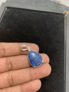 Artisan Handcrafted Blue Pietersite Teardrop Pendant with German <b>Silver</b> Snake <b>Chain</b> Handmade Gemstone <b>Top</b> Quality Best Price - Product Image 4