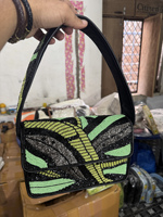 Tas Selempang Wanita Gaya Bohemian India Buatan Tangan, Tas Clutch Pesta Belanja Malam Hari Berhias Manik-Manik Desainer oleh Guru Kirpa Export