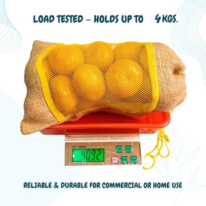 jute mesh <b>drawstring</b> <b>bag</b> 35*30 cm holds up to 4 KG perfect for storing fresh fruits vegetables groceries and daily shopping - Product Image 6