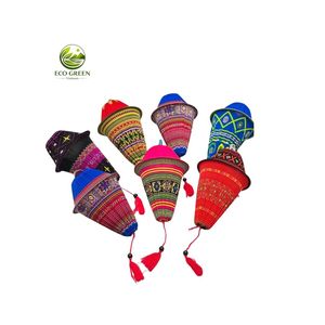 Custom Handmade Ethnic Brocade Lantern Northwest Vietnam Traditional Hanging Decoration for Festival Wedding Events - Product Image 5