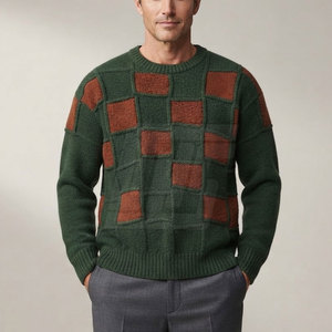 Pull en maille confortable pour homme, tissu doux et chaud, vêtement d'hiver décontracté, détails côtelés et coupe moderne - Product Image 5