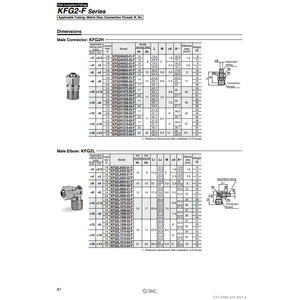 Raccords d'insertion pneumatique SMC KFG2H0604-01-F pièces pneumatiques - Product Image 1