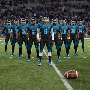 Premium American Football Uniforms Sublimation Short Quick Dry Plus Size Reinforced Polyester Customizable Breathable - Product Image 5