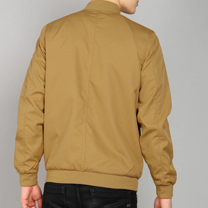 Blouson bomber pour homme, couleur unie, fermeture éclair, vêtement décontracté pour l'automne, coupe-vent, matière polyester, col rabattable - Product Image 6