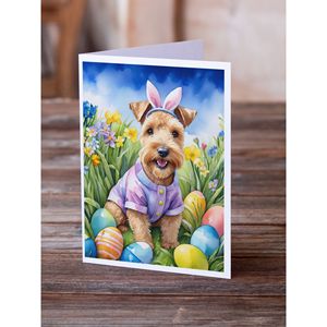 Lakeland Terrier Easter Egg Hunt Tarjetas de felicitación Paquete de 8 Whimsical A7 Tamaño 5x7 Tarjetas de notas en blanco con sobres - Product Image 2