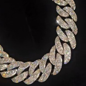 Collar de Cadena Cubana con Perlas de Agua Dulce y Moissanita de Corte Brillante Redondo, Plata 925, Joyería Hip Hop para Hombre y Mujer - Product Image 2
