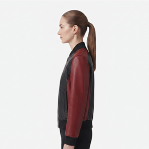 Women's <b>Leather</b> Bomber <b>Jacket</b> Manufacturer Ladies <b>Long</b> Sleeve <b>Leather</b> Bomber <b>Jacket</b> Female <b>Leather</b> Zipper Bomber <b>Jackets</b> - Product Image 3