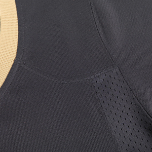Maillot de football à manches courtes pour homme, col en V, noir, avec rayures dorées, coupe athlétique, vêtements pour adultes, maillot de football américain - Product Image 4