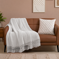 Nouvelle collection tendance de couvertures décoratives de Noël en coton 100% coton blanc pour canapé.