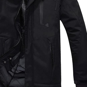 Chaqueta de esquí impermeable para hombre, de softshell, cortavientos, transpirable, con cremallera, negra, para snowboard y senderismo. - Product Image 3