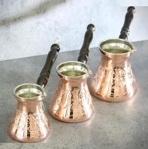 Copper Metal Hand Engraved Eco-Friendly Premium Quality Coffee Pot <b>Set</b> of 3 <b>Tea</b> Server for Hotel Party Use - Product Image 2