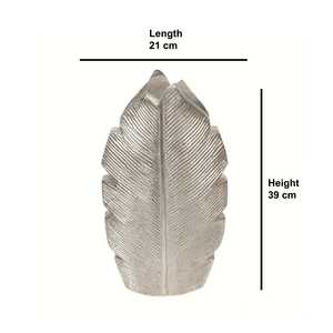Vase à plumes en métal moderne très prisé, fait main, décoration de table, hauteur 39 cm, finition argentée - Product Image 1