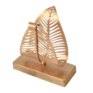 ที่ใส่กระดาษเช็ดปากรูปใบไม้ตกแต่ง เหล็กขัดเงาสีทอง ป้องกันลม สำหรับตกแต่งภายนอก ร้านอาหาร และอุปกรณ์บนโต๊ะอาหาร - Product Image 1