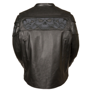 Men's Black PU Leather Biker <b>Jacket</b> <b>with</b> <b>Zipper</b> Closure <b>Pockets</b> Stand Collar Casual Winter Front Windproof - Product Image 6