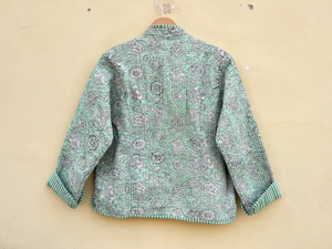 Chaqueta india hecha a mano 100% algodón, ecológica, acolchada, antiarrugas, transpirable, de secado rápido, con estampado digital y bolsillo frontal. - Product Image 4